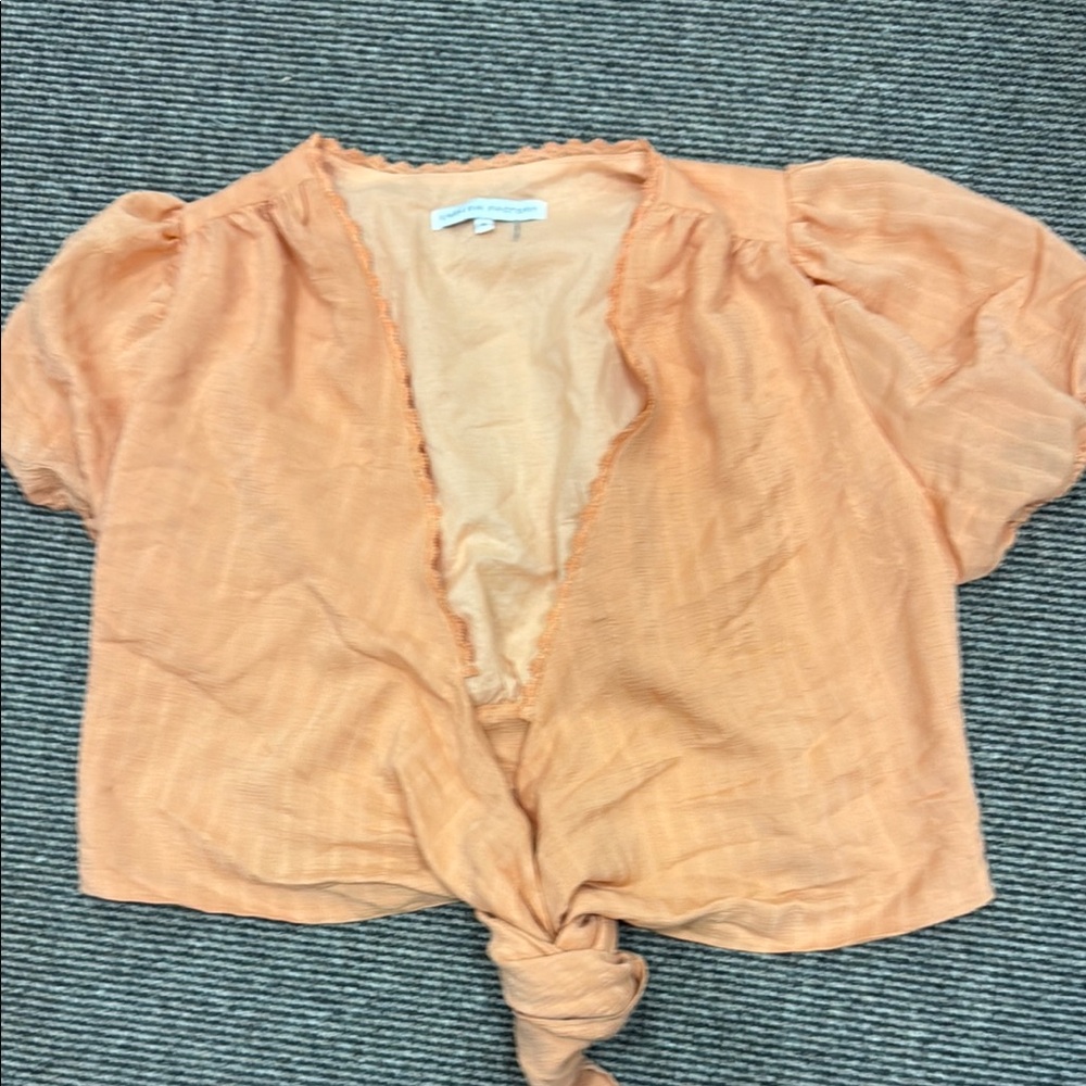 English factory Peach Tie-Front Blouse